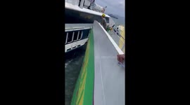 Ferries collide while docking at port in the Philippines