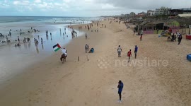 Senegalese artist stages beach performance in solidarity with Palestine
