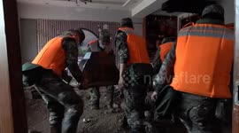 China: Professional teams, large equipment devoted to search, rescue operations in flood-hit Gansu