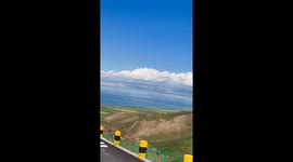 Panoramic Qinghai Lake Along Qiajiang Road
