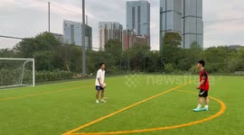 Overhead soccer kick backfires in Sichuan, China