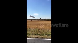 World's longest aircraft Airlander 10 crash landing in Bedfordshire, UK