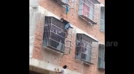 Firefighters rescue man who got stuck trying to help a four-year-old boy