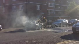 Aftermath of Hoxton car fire