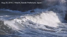 Rough seas battering Japan's coastline prior to Typhoon Lionrock arrival | video from Ibaraki Prefecture, Japan  #Lionrock