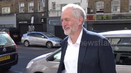Jeremy Corbyn arrives in Shoreditch, London