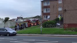 Cumbria firefighters deal with blaze in block of flats
