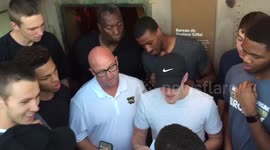 Basketball player awarded university scholarship at the top of the Eiffel Tower