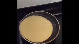 Slo-mo of flipping pancakes
