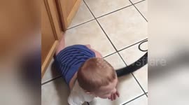 Newsflare Edit - Cute Baby Wyatt discovers vacuum