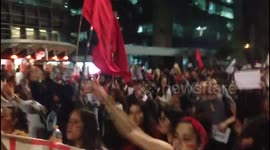 Manifestação contra o golpe no Brasil