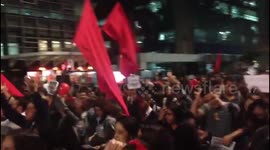Pro-Dilma Rousseff supporters march on the streets in Sao Paulo, Brazil