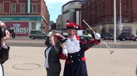 town crier poses for photos