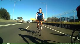 Crack in the road causes nasty cycling accident