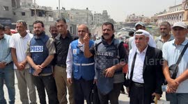 Gazan journalists stage protest for their colleagues killed by Israel