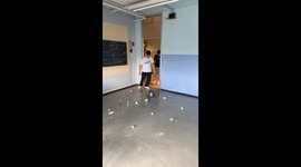 Man kicks trash can into wall causing mishap in Turin, Italy