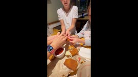 Family's epic 4-way cheese pull