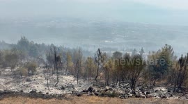 Wildfire continues to burn in Italy’s Vesuvius National Park as helicopters battle flames