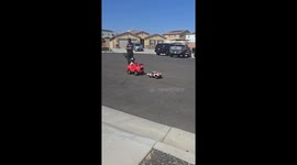 Kid's Push Car Pulled Around By RC Truck
