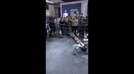 Robot boxing mishap at exhibition in Beijing, China