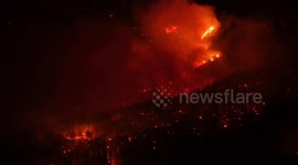 DRONE - Firefighter teams continue fight against forest fires in Türkiye