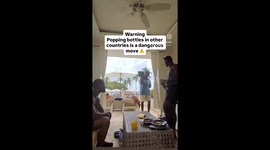 Man pops champagne bottle despite waiter's warning leading to criticism from viewers