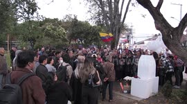 Colombia: Supporters hold vigil at attack site to mourn assassinated Colombian senator Uribe