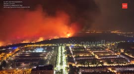 Drone shows scorching wildfires in Madrid amid Europe's severe heatwave