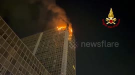 Fire erupts in Naples high-rise, cleanup underway