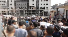 Gaza Strip: Mourners gather in Gaza for funeral of 5 Al Jazeera staff killed by Israel