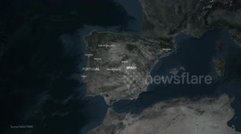 MOTION GRAPHICS - Spain, Portugal combats wildfires as deadly heat waves intensify