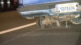 US, Los Angeles: Pomona Driver Killed After Tire Crashes Into Front Windshield on 60 Freeway Part 2