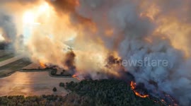 Türkiye: Drone Captures Intense Blaze Raging Near Saros Bay