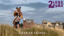 Charity challenge par for the course for tiger marathon walk man