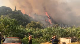Wildfire intensifies in Patra, Greece, as heatwave, winds hamper response
