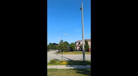 Airplane moves unusually slow mid-air in Mississauga, Canada