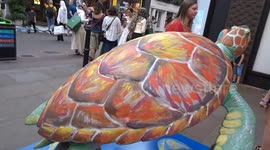 Tusk Turtle Trail - Ronnie Wood's turtle The Prodigal is a bright spot on Carnaby Street