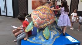 Tusk Turtle Trail - children adore The Prodigal Ronnie Wood turtle on Carnaby street