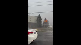 Heavy rain slows traffic in Vaughan, Canada