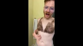 Man transforms his chest hair into bra and tie masterpiece, racking up 134 million views