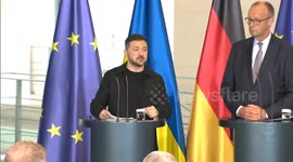 Zelenskyy speaks at joint press conference with German Chancellor Merz in Berlin