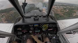 Aerial view of devastating wildfires in Orense City, Spain