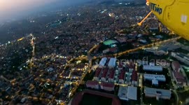 Посадка вертолёта Ми-8 МТВ1 авиакомпании UTair в Турции , город Денизли . Вечер