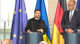 Germany: Zelenskyy speaks at joint press conference with German Chancellor Merz in Berlin