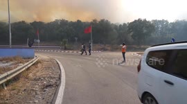 Firefighters struggle to contain forest fires in northern Morocco