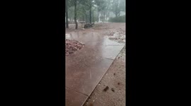 Monsoon storm drenches with gusty winds and heavy rain in Payson, USA