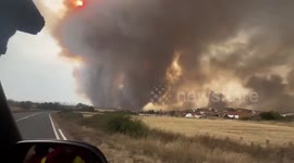 Spain: Firefighters Battle Intense Wildfires In Molezuelas De La Carballeda