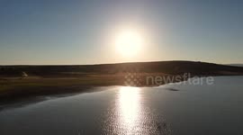 Türkiye: Hundreds of flamingos light up dam in central Türkiye with graceful display
