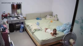 Grandfather's quick reflexes save tot from dangerous fall