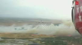 Spain: Aerial footage shows raging Tres Cantos wildfire in Spain
